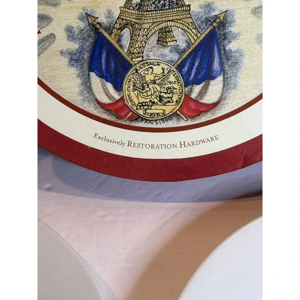 Restoration Hardware Classic French Cheese Plates Set of 4 w/ Box 8